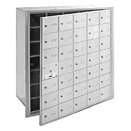 Salsbury Industries Salsbury Industries 3635AFP 35 Door 4B+ Horiz Mailbox in Aluminum - Front Loading Private Access 3635AFP